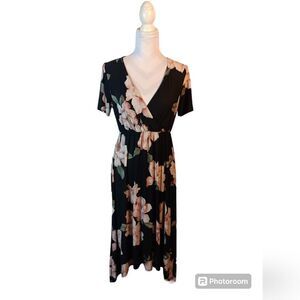 Lux & Co. Floral High Low Maxi Dress